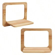 1pc Wall-Mounted Cat Tree Furniture Made Of Wood, Safe And Sturdy, Stable Cat Platform For Sleeping, Playing, Climbing With Easy Assembly, Maximum Load 12kg (26lb) - Apricot - View 3