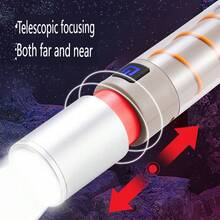 1pc Super Bright LED Telescopic Flashlight - Long Range & Rechargeable - Perfect For Outdoor Adventures! - White - View 6