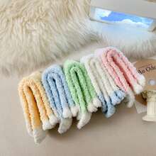 可爱日式珊瑚绒女童袜子加厚居家地巾袜睡眠产后毛绒袜秋冬季 - 黃色 - 查看 5