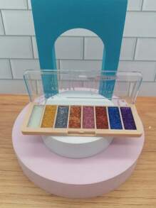 PINK KEY TREASURE GLITTER Shadow Palette, 8 Shades.