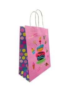 12 bolsas de papel para regalo - Rosa - Ver 2