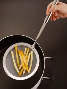 1 pieza Colador de malla fina de acero inoxidable con mango, ideal para filtrar partículas grandes, utensilios de cocina, útiles escolares, de vuelta a la escuela - colador de malla fina - Ver 4
