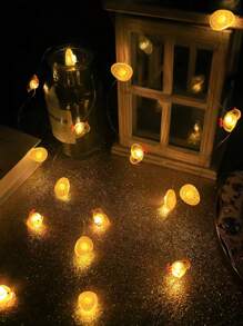 1pc Easter Themed Chicken And Egg Shaped Led String Lights, Battery Operated, 2m/20 Lights - Yellow - View 6