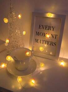 1pc Easter Themed Chicken And Egg Shaped Led String Lights, Battery Operated, 2m/20 Lights - Yellow - View 3