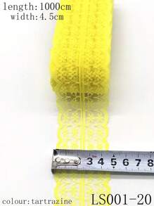 Ls001 新設計繽紛、透明、無彈力花邊修飾裁縫配件,適用於diy服裝、內衣、沙發、窗簾裝飾/長度：1000cm/寬度：4.5cm - 芥末黃 - 查看 2