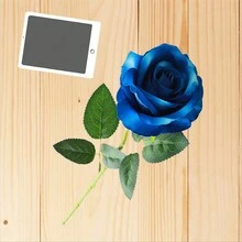 3入組藍色柔軟布料製造的人造玫瑰花,用於婚禮宴會晚餐桌面中心裝飾、家居及集體活動裝飾道具 - 藍色 - 查看 5
