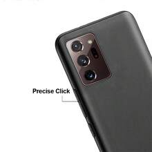 耐用防震純色素革手機殼，適用於三星A22 A32 A52 A42 A12 S20 S21 Plus Ultra FE - 黑色 - 查看 2