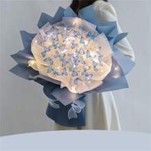 Bộ 33 bó hoa giả hình con bướm tự làm, với vẻ ngoài tinh tế, món quà hoàn hảo cho bạn gái, ngày lễ tình nhân, sinh nhật - Màu xanh lam - Xem 1