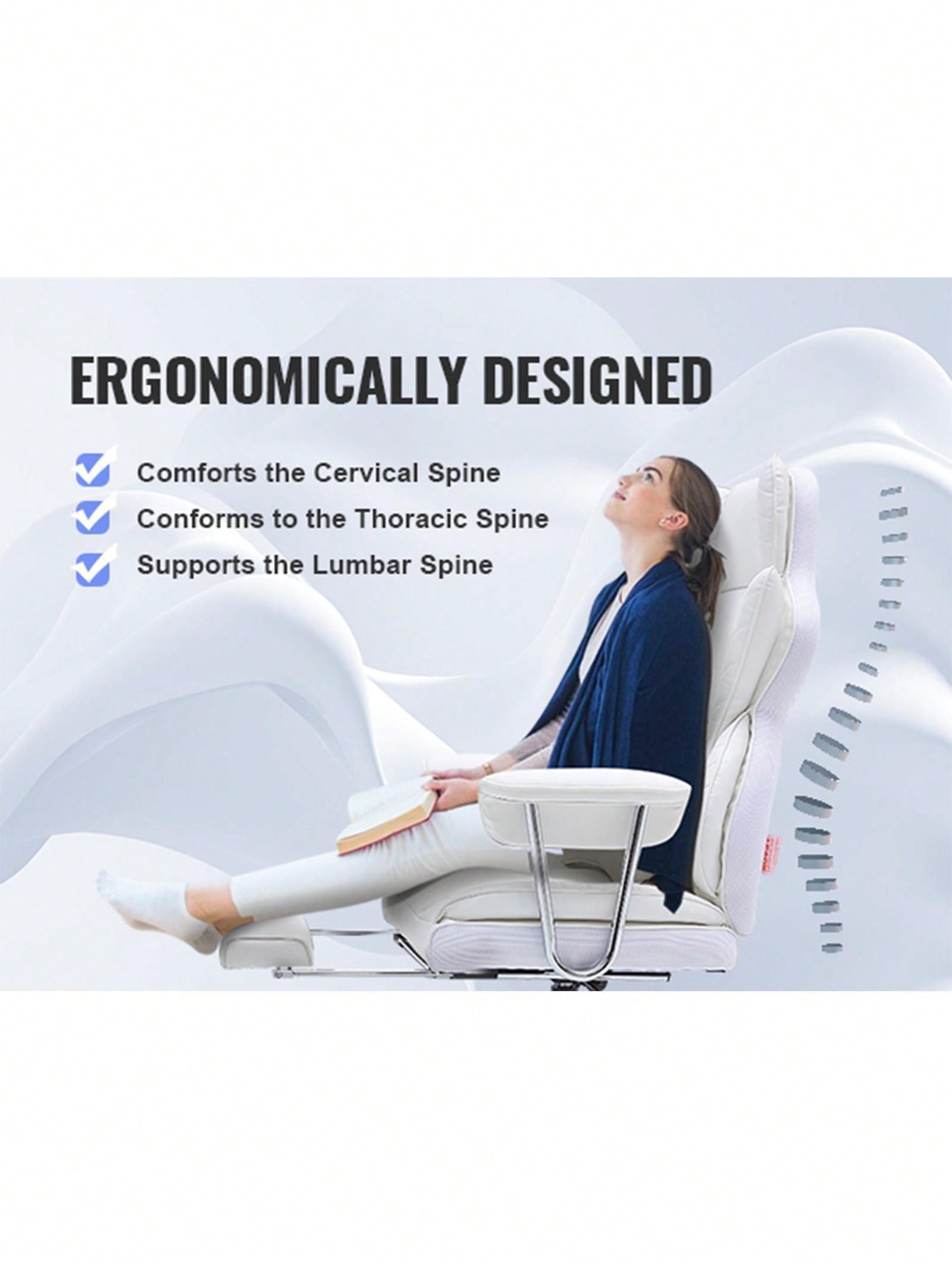 VEVOR Reclining Office Chair With Footrest, Heavy Duty PU Leather Wide