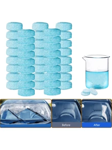 20 片擋風玻璃清洗液片濃縮雨刷液,1 包可容納 200 加侖,玻璃清潔劑可去除污漬並提高能見度