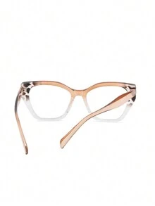 1pc Cat Eye Women's Color Block Simple Classic Glasses - Multicolor - View 4