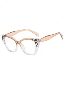1pc Cat Eye Women's Color Block Simple Classic Glasses - Multicolor - View 2