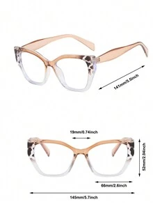 1pc Cat Eye Women's Color Block Simple Classic Glasses - Multicolor - View 5