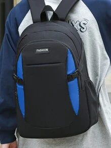 新学期双肩包-男士休闲商务旅行背包-初中生大容量包-女士笔记本电脑包-男士背包 - 藍色 - 查看 7