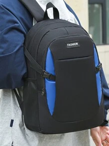 新学期双肩包-男士休闲商务旅行背包-初中生大容量包-女士笔记本电脑包-男士背包 - 藍色 - 查看 6