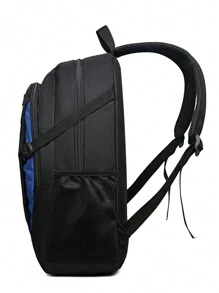 新学期双肩包-男士休闲商务旅行背包-初中生大容量包-女士笔记本电脑包-男士背包 - 藍色 - 查看 2