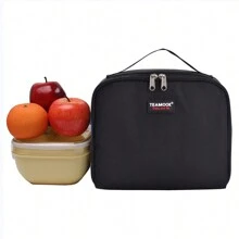TEAMOOK Waterproof Large Capacity Insulated Lunch Bag, Soft Bento Box, Black Back To School Lunch Box Lunch Bag Back To School Supplies Bento Box Lunchbag Home Essentials Lunch Kit Cooler Box Lunchbox Bag - Black - View 4