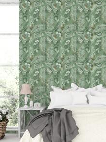 SUPSTICKER 1卷熱帶棕櫚葉紋厚裝自粘壁紙,方便剝離和粘貼,防水裝飾造景貼紙,不留殘膠,尺寸為47.24x15.74英寸 - 彩色 - 查看 1