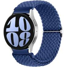 Braided Straps Compatible With Samsung Galaxy Watch 6/Watch 5/Watch 4 40mm 44mm Strap, Elastic Sport Strap Compatible With Galaxy Watch Active 2/Watch 4 Classic/Watch 6 Classic/Watch 5 Pro - Blue - View 1