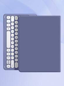 iPad 键盘保护套兼容 10.2 英寸第 9/8/7 代 2021/2020/2019，可拆卸键盘带磁性保护盖和铅笔架，兼容三星 Galaxy Tab S6 Lite 10.4/华为 MatePad Pro 11 英寸 - 紫色 - 查看 2