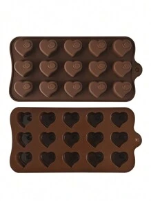 1入組矽膠翻糖模具,各種形狀巧克力模具,矽膠食品模具,耐高溫,適用於製作各種糖果 - 愛心款 - 查看 5