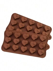 1入組矽膠翻糖模具,各種形狀巧克力模具,矽膠食品模具,耐高溫,適用於製作各種糖果 - 愛心款 - 查看 8