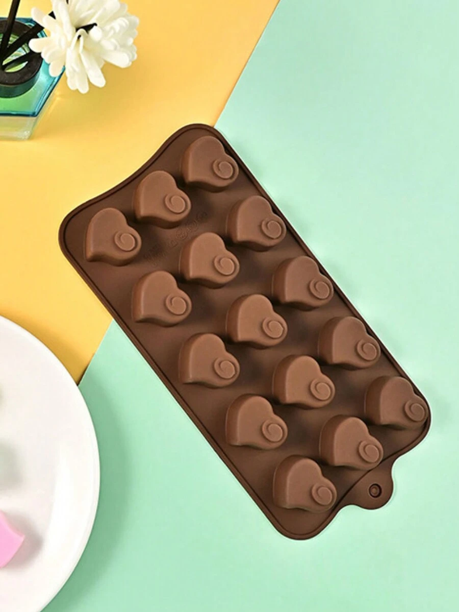 1入組矽膠翻糖模具,各種形狀巧克力模具,矽膠食品模具,耐高溫,適用於製作各種糖果 - 愛心款 - 查看 1