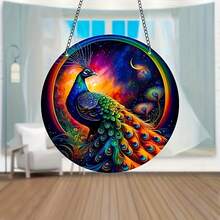 1入孔雀風鈴帶金屬鏈,用於diy花園牆壁裝飾、家居擺設、沙灘派對用品和完美的禮物 - B44孔雀 - 查看 3