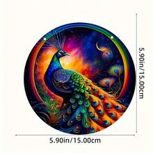 1入孔雀風鈴帶金屬鏈,用於diy花園牆壁裝飾、家居擺設、沙灘派對用品和完美的禮物 - B44孔雀 - 查看 2