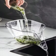 Multi-Functional Drain Basket Kitchen Sink Drain Strainer Basket Drain Rack Basket With Spout For Vegetables Fruits Drainage Basket - Transparent Gray - View 7