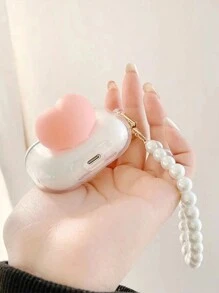 1只可愛的3d桃子形狀防水耳機盒,適用於airpods 1/2代 - 無色 - 查看 6