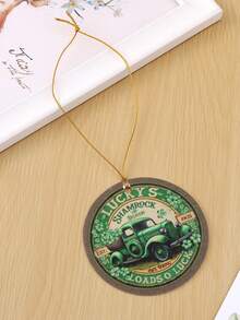 1 件復古聖派翠克節幸運綠色三葉草亞克力圓形吊墜適用於牆壁、窗戶、紀念、禮品、裝飾 - 彩色 - 查看 5