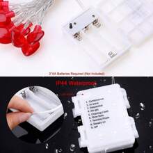 3米紅色心形led裝飾燈串,非常適合情人節,七夕節和求婚裝飾 - 紅色 - 查看 4