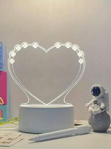 1入全新的丙烯酸愛心燈信息板,usb愛心形創意筆記信息板,適用於臥室桌面床頭裝飾氛圍燈 - 無色 - 查看 6