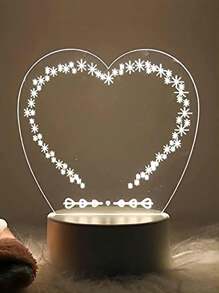1入全新的丙烯酸愛心燈信息板,usb愛心形創意筆記信息板,適用於臥室桌面床頭裝飾氛圍燈 - 無色 - 查看 4