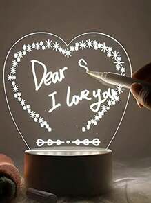 1入全新的丙烯酸愛心燈信息板,usb愛心形創意筆記信息板,適用於臥室桌面床頭裝飾氛圍燈 - 無色 - 查看 5