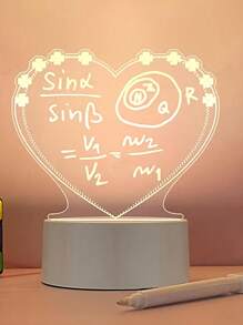 1入全新的丙烯酸愛心燈信息板,usb愛心形創意筆記信息板,適用於臥室桌面床頭裝飾氛圍燈 - 無色 - 查看 7