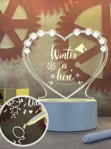 1入全新的丙烯酸愛心燈信息板,usb愛心形創意筆記信息板,適用於臥室桌面床頭裝飾氛圍燈 - 無色 - 查看 3