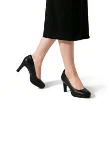 Women's Close Toe Low Heels Platform Pump Comfortable Office Work Dress Shoes For Women