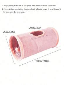 1/2 件装宠物用品可折叠猫隧道毛绒猫爬行管玩具可折叠猫隧道，易于组装且便携 - 粉色 - 查看 2
