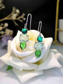 1pair Fashionable Elegant Colorful Resin Teardrop Earrings (Suitable For Women's Daily Wear) - Multicolor - View 15