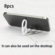 8pcs/Pack 2g Phone Ring Stand With Hook, Multifunctional & Minimalist & Portable Anti-Drop Phone Stand - Multicolor - View 4