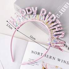 Trẻ em Tiệc sinh nhật Dây buộc tóc Vui vẻ Sinh nhật Long lanh Sinh nhật Dây buộc tóc Phụ kiện tóc Cô gái Em bé Dây buộc tóc Mũ đội đầu cho thú cưng - Hồng - Xem 1