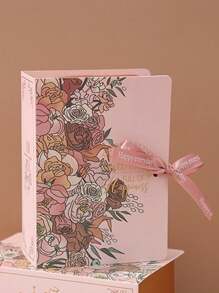 2入組創意書形粉紅色玫瑰糖果盒＆婚禮紀念品盒＆禮品盒＆紙板盒 - 彩色 - 查看 3