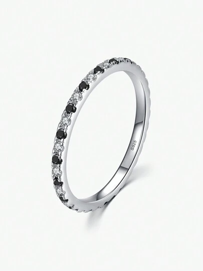 MODIAN 時尚銀方晶鋯石裝飾圓環適合女士適用於日常