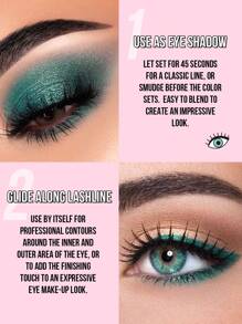 Misslyn 3件套必备眼线笔套装，鲜艳色彩眼线三色组合，眼影眼线笔，可伸缩眼线笔，超显色，防晕染，无动物实验，顺滑，持久，高显色度，不脱妆，易于涂抹（黑色+哑光白+珠光绿） - 眼線筆三裝01 - 查看 7