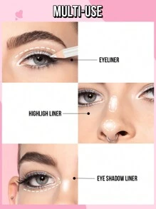 Misslyn 3件套必备眼线笔套装，鲜艳色彩眼线三色组合，眼影眼线笔，可伸缩眼线笔，超显色，防晕染，无动物实验，顺滑，持久，高显色度，不脱妆，易于涂抹（黑色+哑光白+珠光绿） - 眼線筆三裝01 - 查看 4