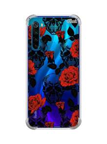 Capa Capinha Anti Shock Personalizada Modelos REDMI Note 8 (0368) Crânio Skull 09 - Damasco - Visão 1