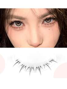 2024年新款到貨 5對/組小火焰設計下睫毛,自然迷人的眼睫毛,是童話風格和社交媒體影響者必備之物 - 交叉款 - 查看 4