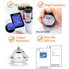 最新500g透明硬uv樹脂,最快固化,零變黃卓越透明度,適用於模具製作、珠寶製作、掛墜、耳環、手鍊、手工藝品diy - 500g - 查看 3